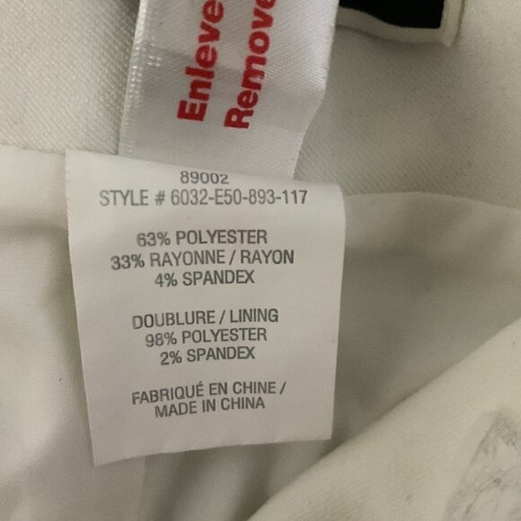 Melanie Lyne White Trousers w/ Gold Zips US 8 Straight Leg Coastal Chic - Picture 9 of 9